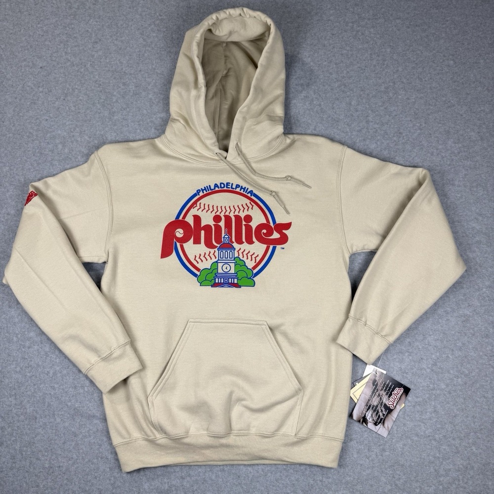 Philadelphia Phillies Stitches Mens Small Hoodie Sweatshirt Vintage Graphic NEW